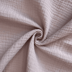 Ткань Муслин Жатый, цвет Пыльно-Розовый (на отрез)  в Владикавказе