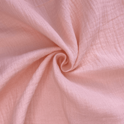 Ткань Муслин Жатый, цвет Нежно-Розовый (на отрез)  в Владикавказе