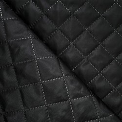 Стеганая подкладочная ткань с синтепоном (100гр/м2), цвет Черный (на отрез)  в Владикавказе