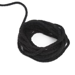 Шнур для одежды тип 2,  Чёрный (плетено-вязаный/полиэфир)  в Владикавказе