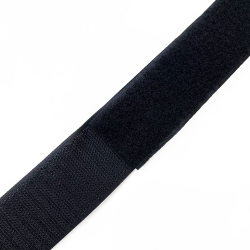 Контактная лента 40мм (38мм) цвет Черный (велькро-липучка, на отрез)  в Владикавказе